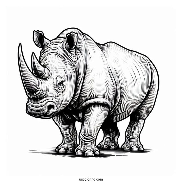 Adult Rhino Coloring Sheet