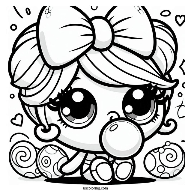 Bubbleisha Shopkins Blowing Bubble Gum