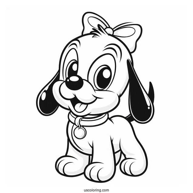 Cute Baby Pluto Coloring Page For Preschoolers