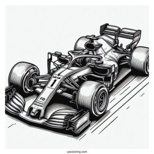 Detailed Coloring Page Of Formula 1 Car