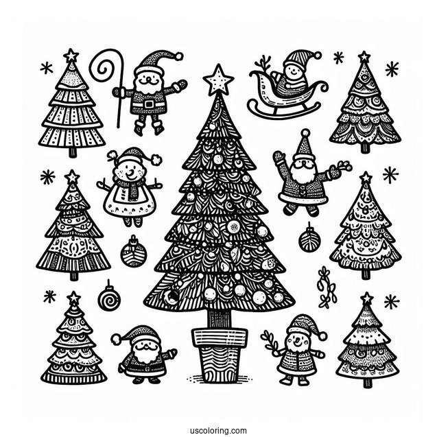 Christmas Trees With Mini Santas
