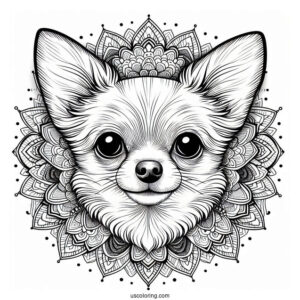Chihuahua Coloring Page Mandala