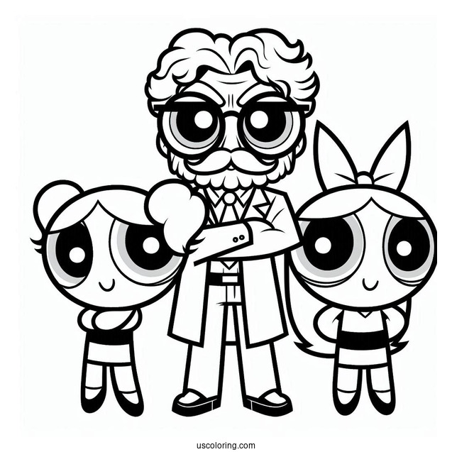 Professor Utonium Character Coloring Sheet