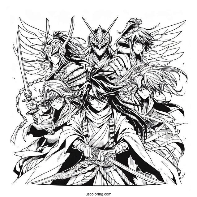 Manga Coloring Page Of Elusive Warriors Manga Cover For Kids