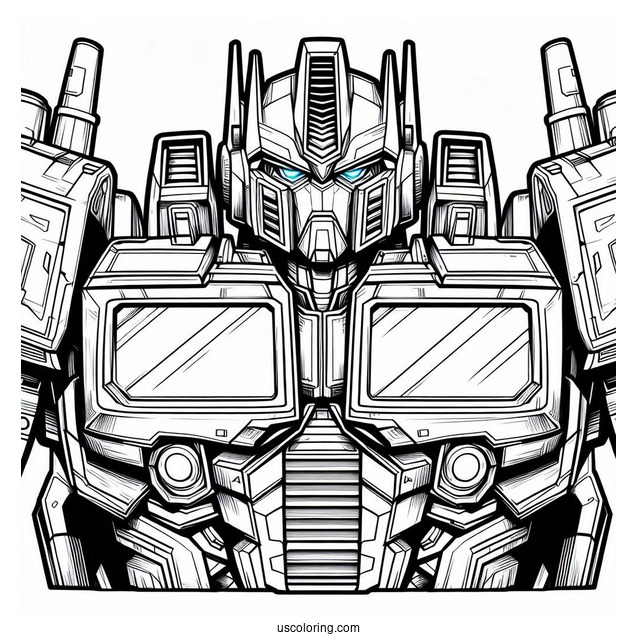 Angry Optimus Prime Coloring Page