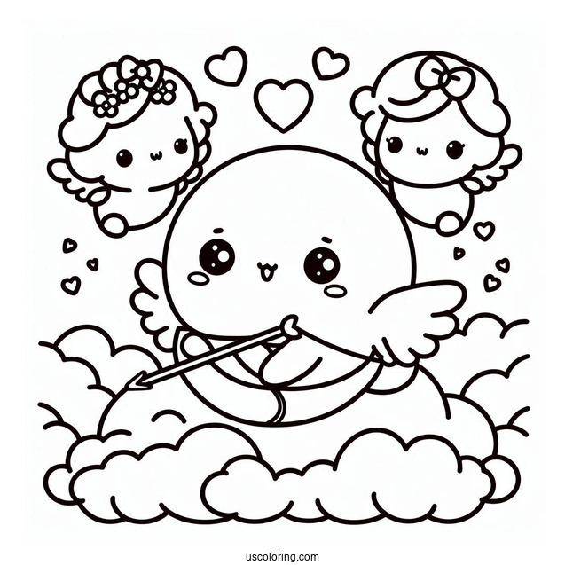 Sumikko Gurashi Coloring Page As Cupids In The Sky