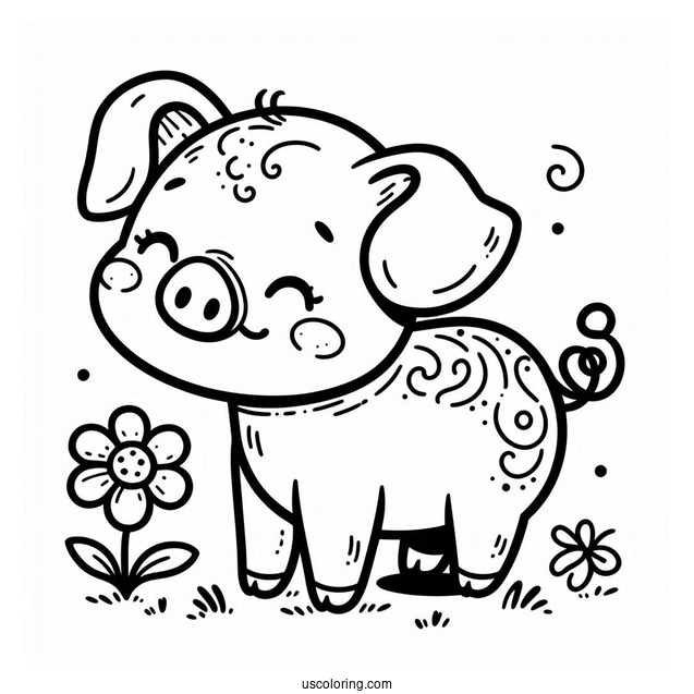 Piglet Coloring Page For Kids