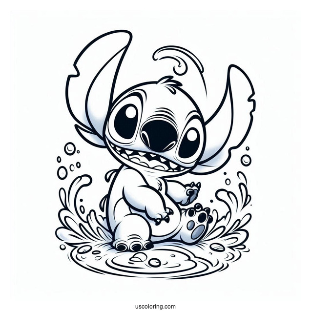 Lilo & Stitch Coloring Page Of Experiment 221 Sparky