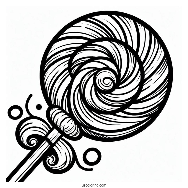 Simple Outline Of a Candy Lollipop