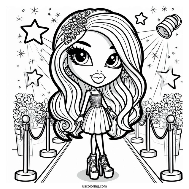 Bratz Chloe On Red Carpet Coloring Sheet