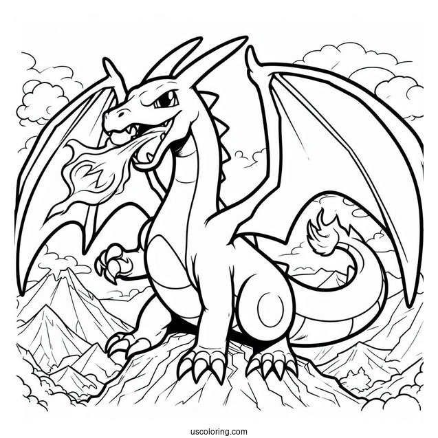 Charizard Dragon Pokemon To Color