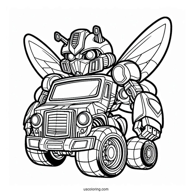 Detailed Bumblebee Coloring Page And Optimus Prime
