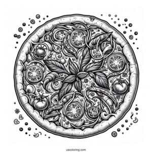 Authentic Italian Pizza Coloring Page