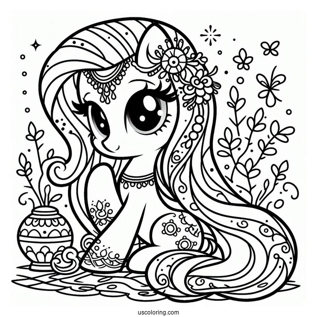 Simple Coloring Page of Equestria Girls Rarity