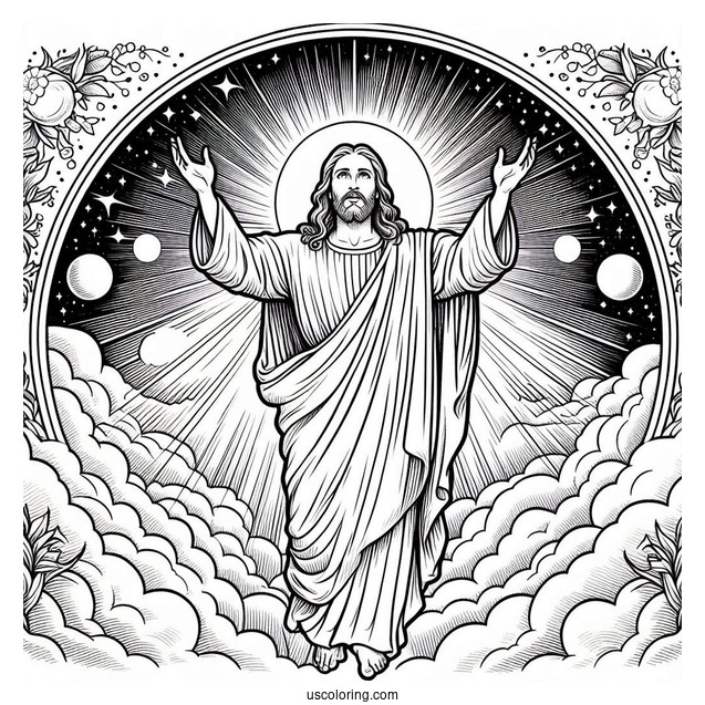 Christ In The Heavens Coloring Page