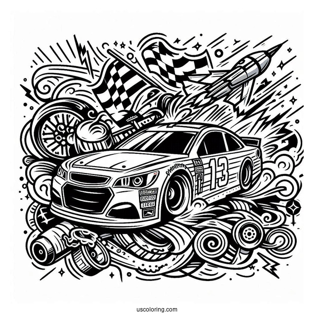 NASCAR Coloring Page Racing Logo