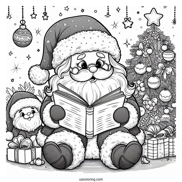 Cute Santa Reading His Naughty Or Nice List
