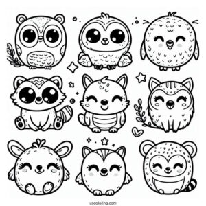 Smiling Critters Coloring Page Logo