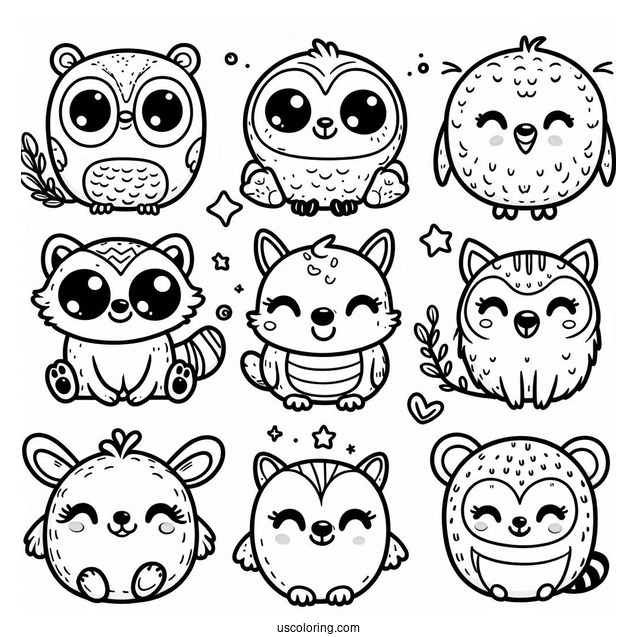 Smiling Critters Coloring Page Logo