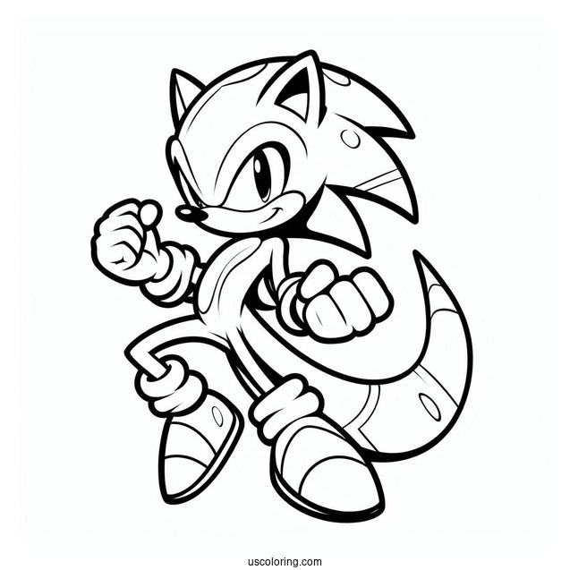 Espio the Chameleon Fighting Stance Coloring Page
