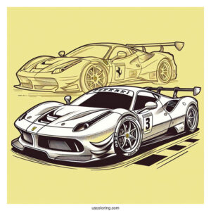 Ferrari Race Car Coloring Page