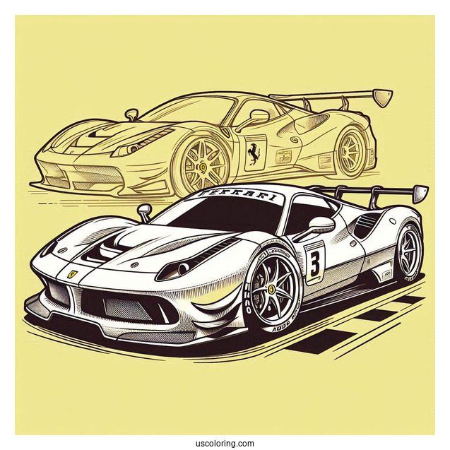 Ferrari Race Car Coloring Page