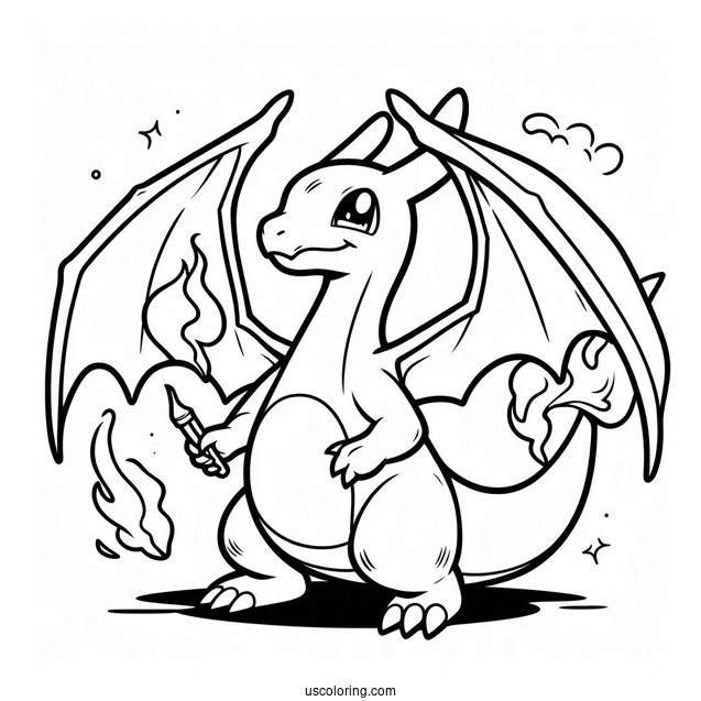 Simple Charizard Pokemon To Color