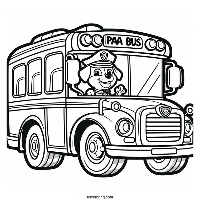 Paw Patrol Bus Coloring Page