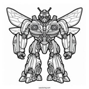 Intricate Autobot Bumblebee Coloring Page Transformation