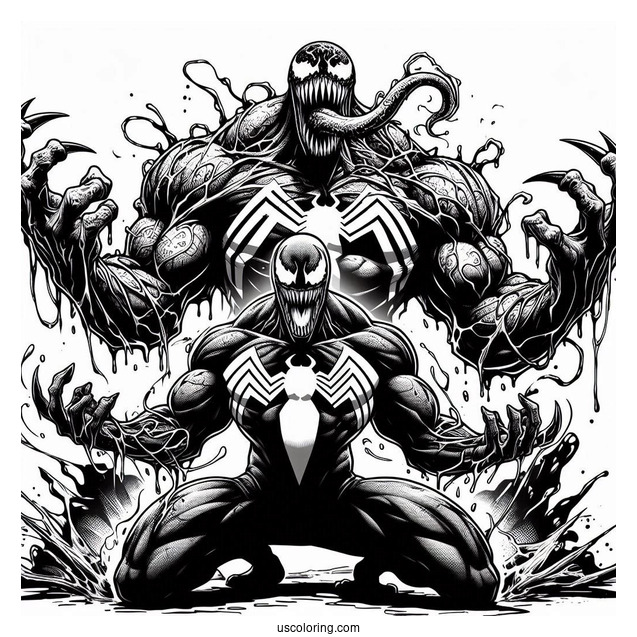 Venom Vs Carnage Coloring Page