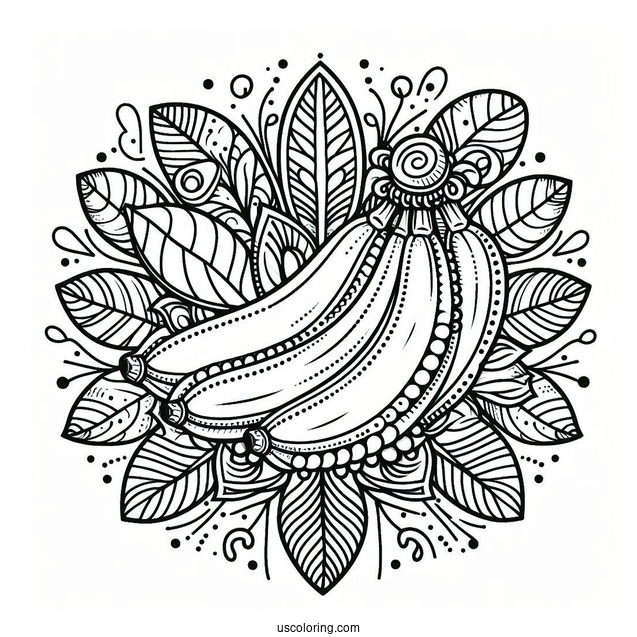 Full Page Banana Coloring Page Mandala
