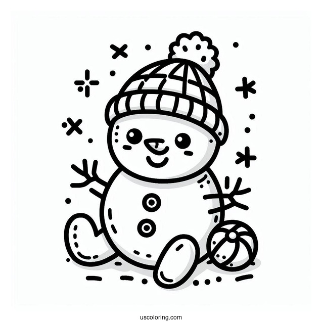 Cute Baby Snowman Coloring Page