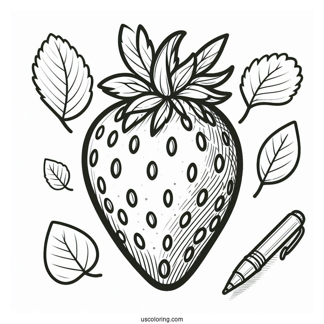 Easy Outline Of Strawberry