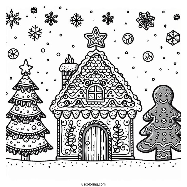 Christmas Tree With Gingerbread House