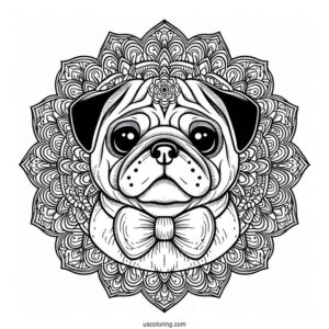 Pug Mandala Coloring Sheet