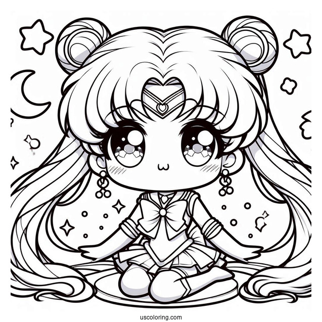 Chibi Kawaii Sailor Moon Coloring In