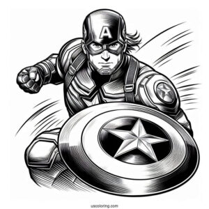 Captain America Protecting Himself With His Shield