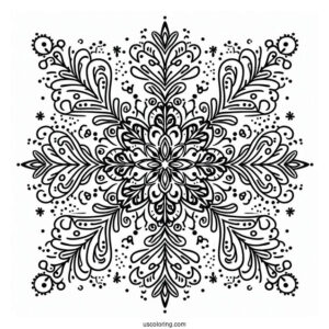 Easy Snowflake Coloring Page Outline For Kids