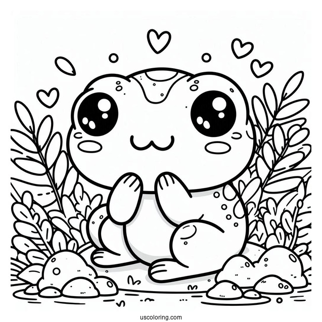 Cute Kawaii Frog In The Wild