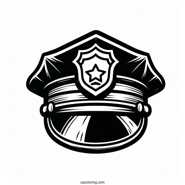 Police Officer Hat Coloring Sheet