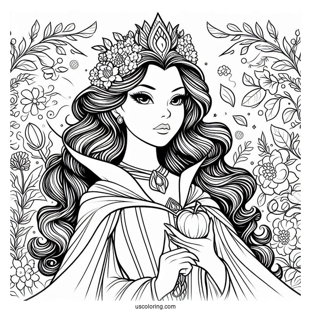 Queen Grimhilde Witch Coloring Page