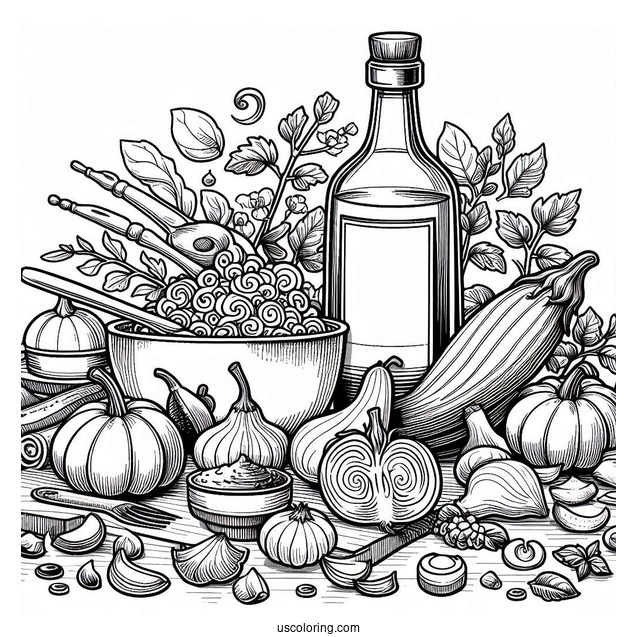 Detailed Ratatouille Coloring Page And Alfredo Cooking