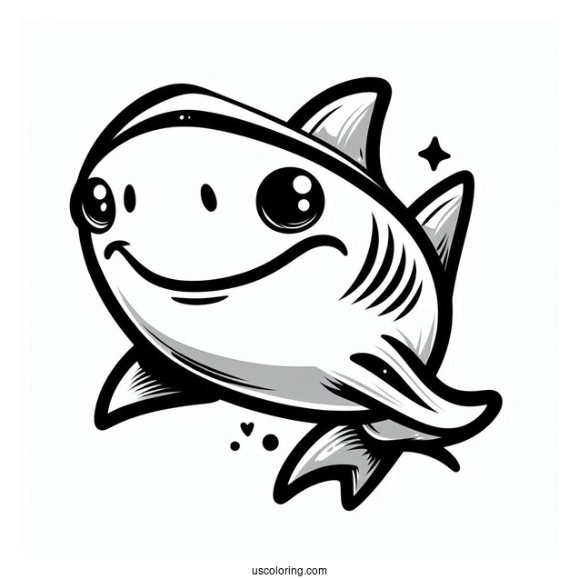 Smiling Hammerhead Shark Coloring Page