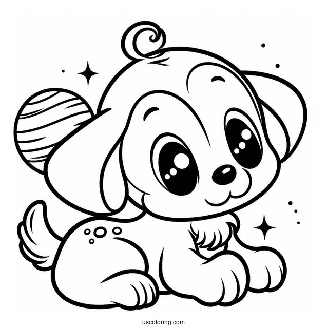 Simple Baby Pluto Coloring Page For Preschoolers
