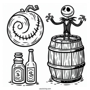 Easy Outline Of Barrel Coloring In