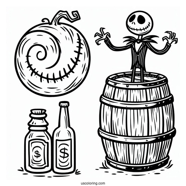 Easy Outline Of Barrel Coloring In