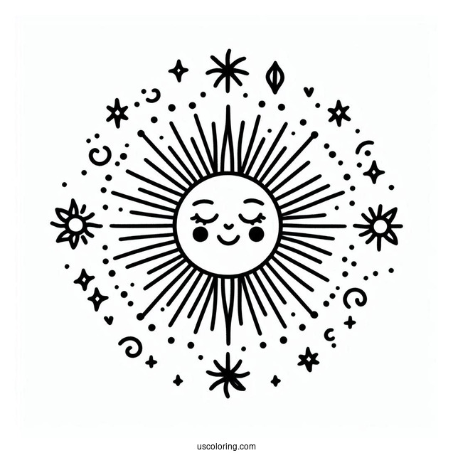 Easy Sun To Color For Preschoolers