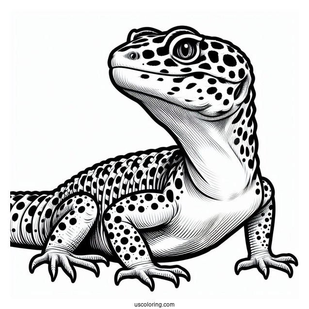 Lizard Coloring Page of Close Up Of Leopard Gecko