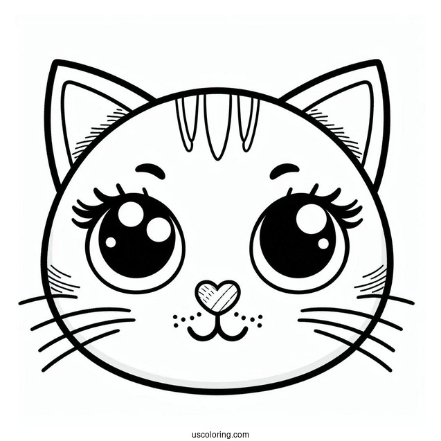 Simple To Color Drawing Of Pete The Cats Face