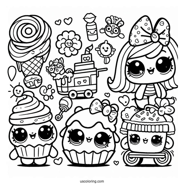 Shoppies And Shopkins Coloring Page